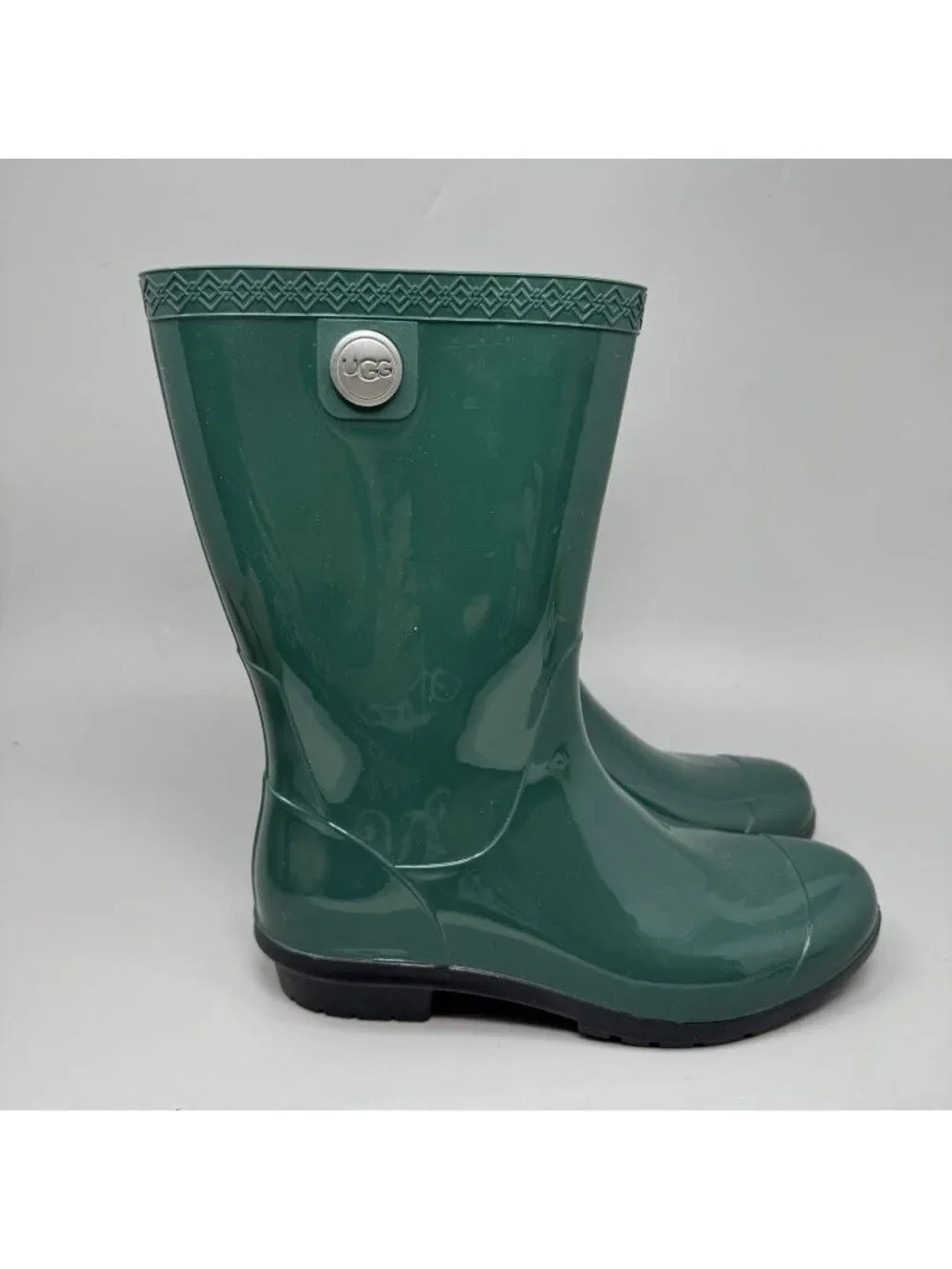 UGG Womens Boots 6 Sienna Teal Gloss Rain Waterproof Boots Sherpa Insole